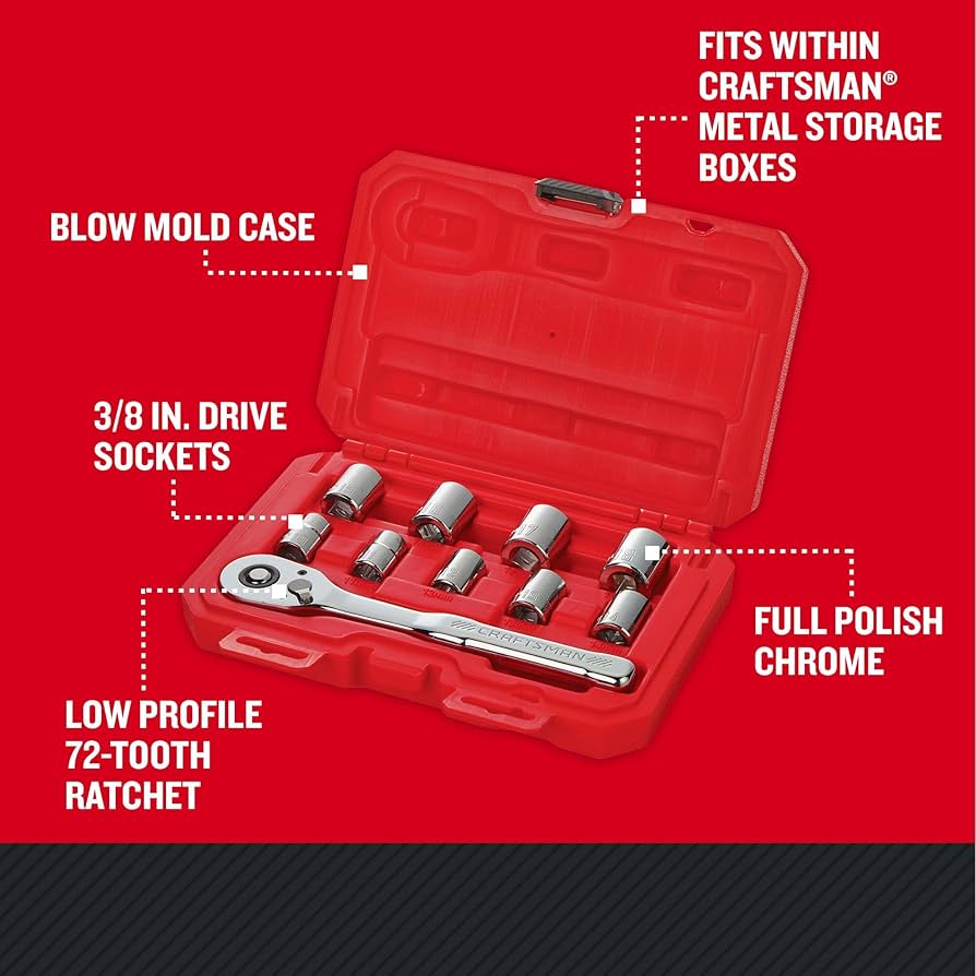 maricari３点セット Amazon.com: CRAFTSMAN Mechanics Tool Set, Metric, 3/8 Inch